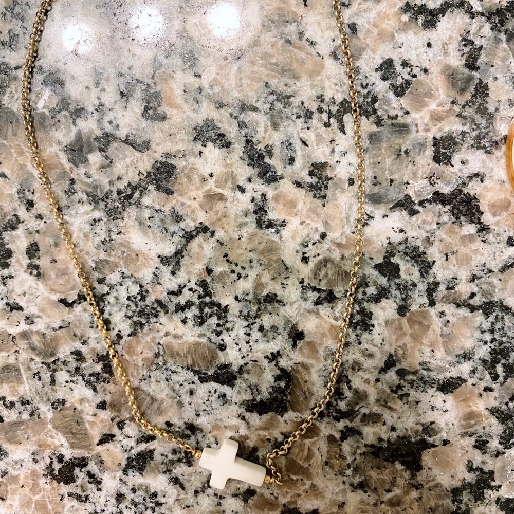White Cross Necklace